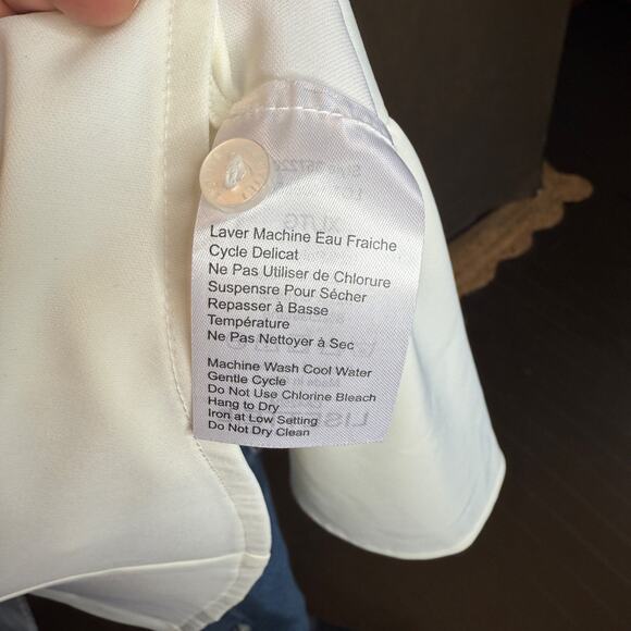 Lisette Montréal Women’s White Bell Sleeve Button-Up Top Size XL - Picture 9 of 11